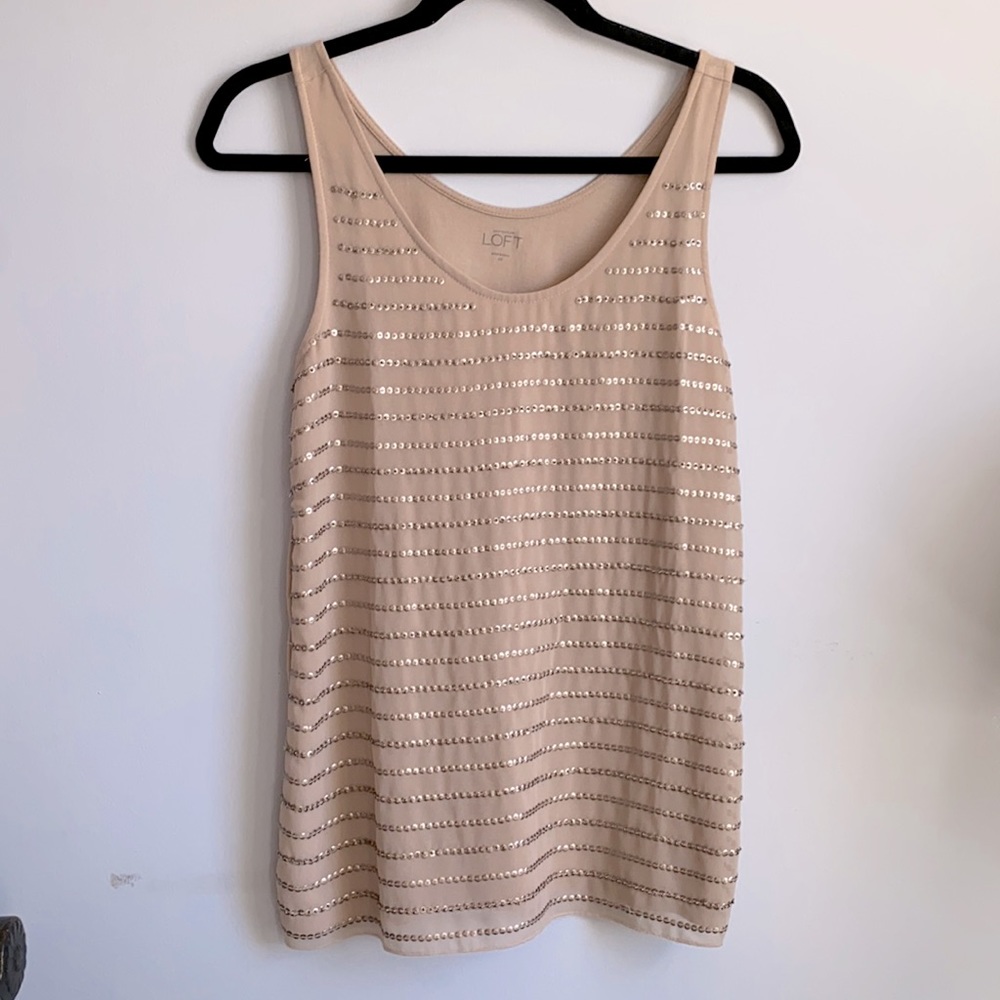 Loft sleeveless sequence dress blouse